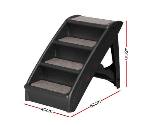 Foldable Dog Steps Black