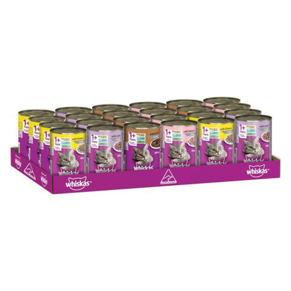 Whiskas Adult 1+ Wet Cat Food Rural Mixed Pack 400g x 24