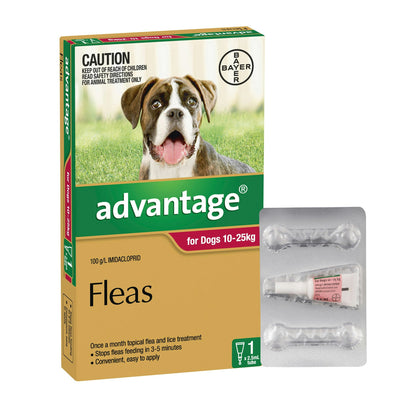 Advantage Flea Treatment For Dogs 10-25kg Red 1 Pack