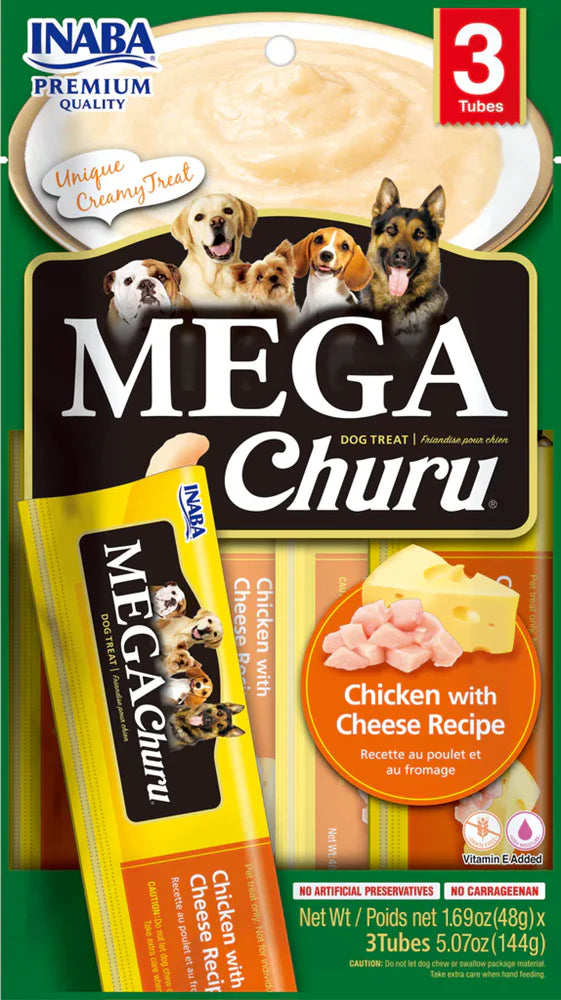 Inaba Dog Mega Churu Puree Chicken & Cheese 144g 6pk