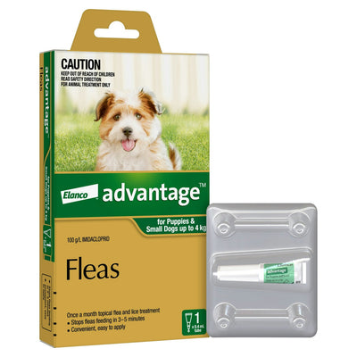 Advantage Flea Treatment For Dogs 0-4kg Green 1 Pack