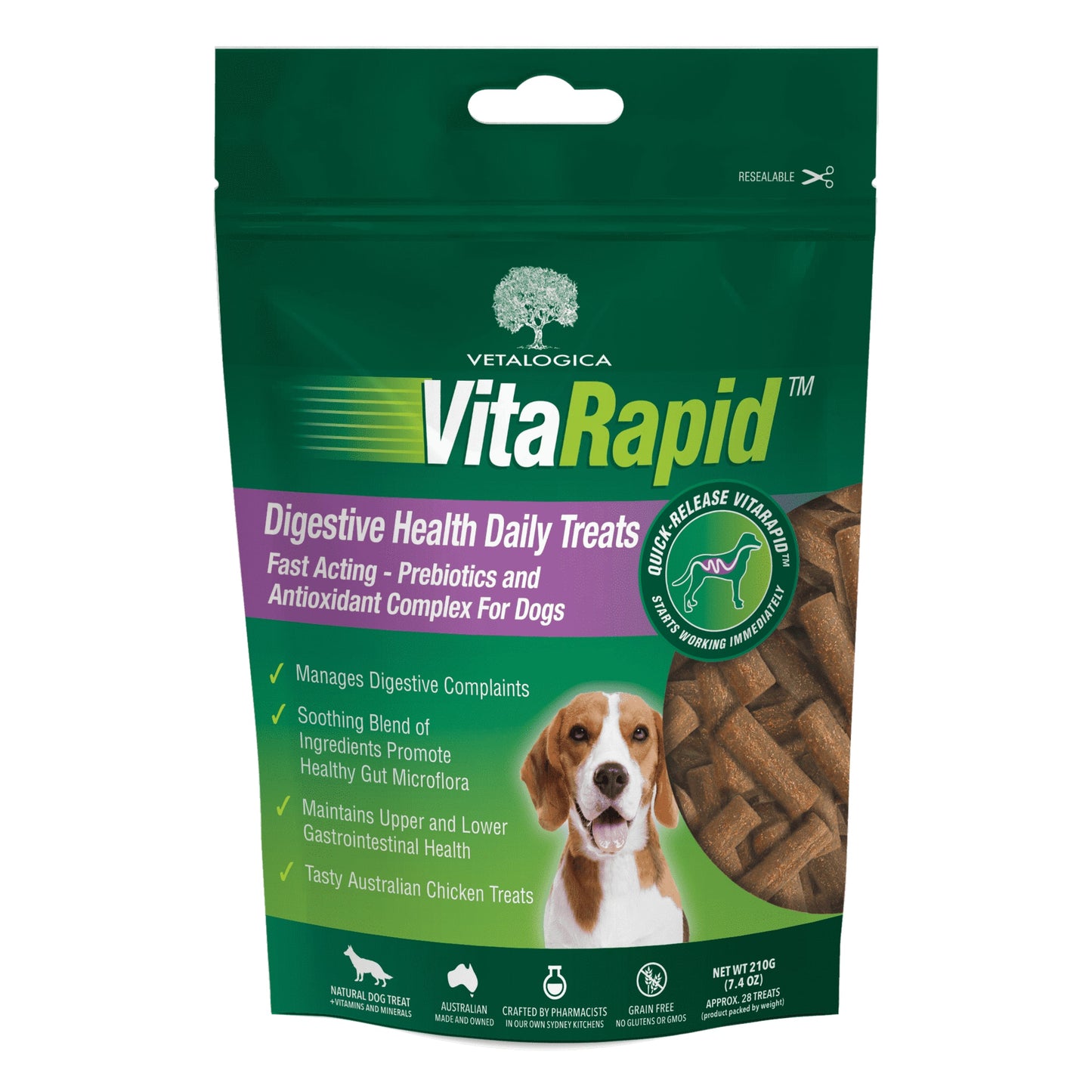 Vetalogica VitaRapid Digestive Health Daily Treats for Dogs 210g