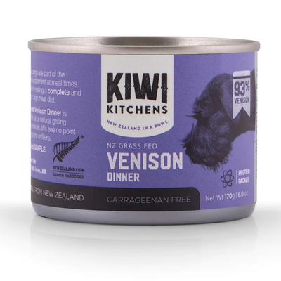 KIWI KITCHENS Venison Dinner Canned Dog Food 24x170g