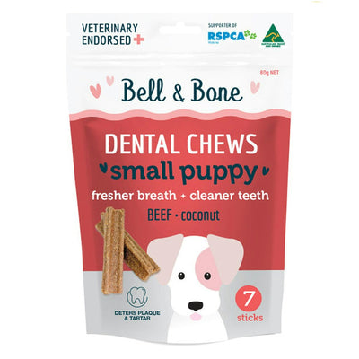 Bell & Bone Small Puppy Beef Dental Chews 7pk