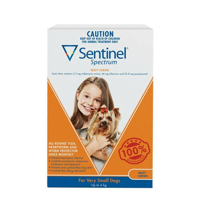 Sentinel Spectrum Brown Flea And Worming Chews For Dogs 0-4kg 6 Pack