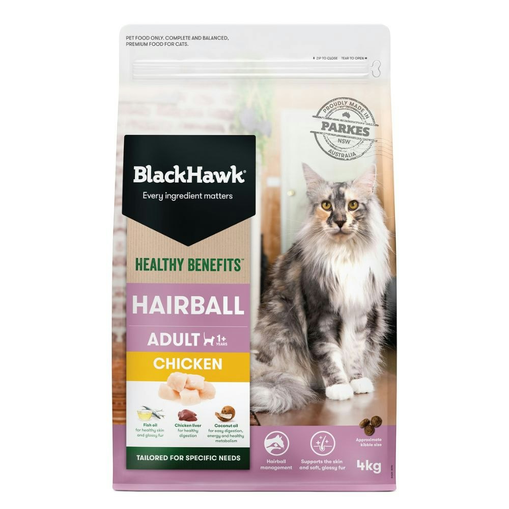 Black Hawk Healthy Benefits Hairball Chicken Dry Cat Food 4kg