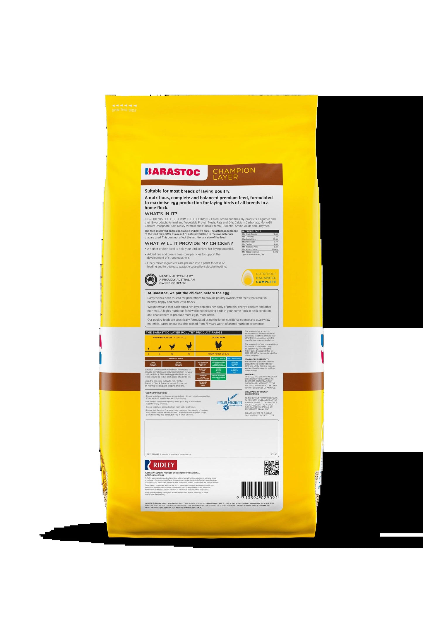 Barastoc Champion Layer Premium Pellet Chicken Laying Hen Production