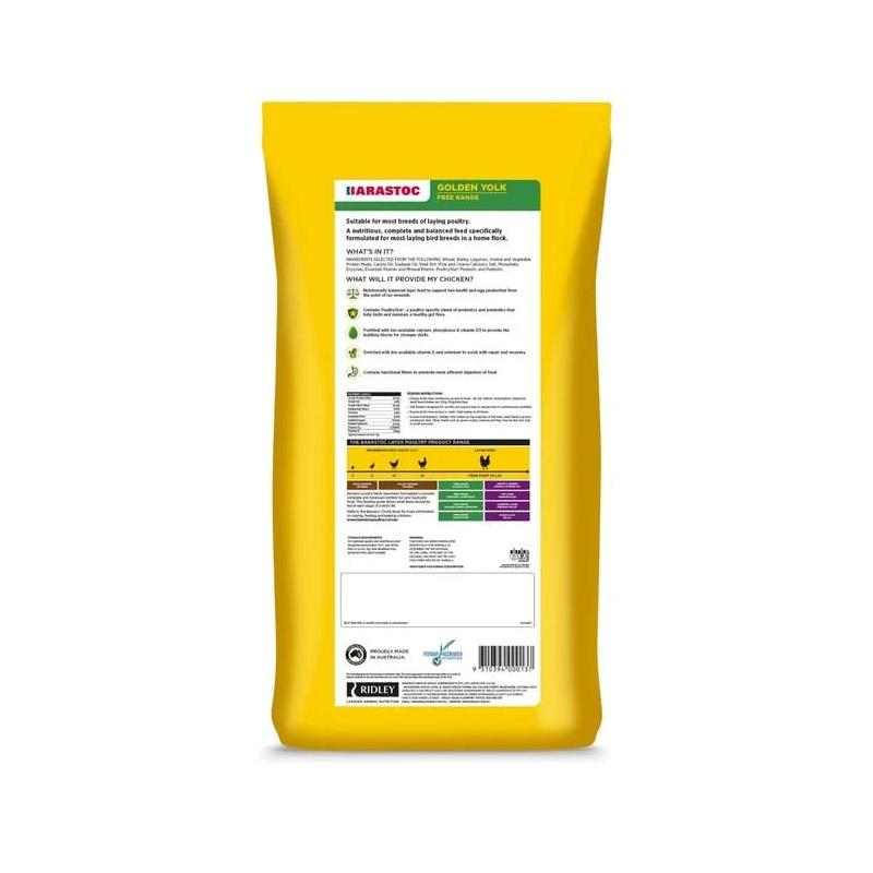Barastoc Golden Yolk Free Range Feed Pellet For All Breeds Of Laying Birds 10kg
