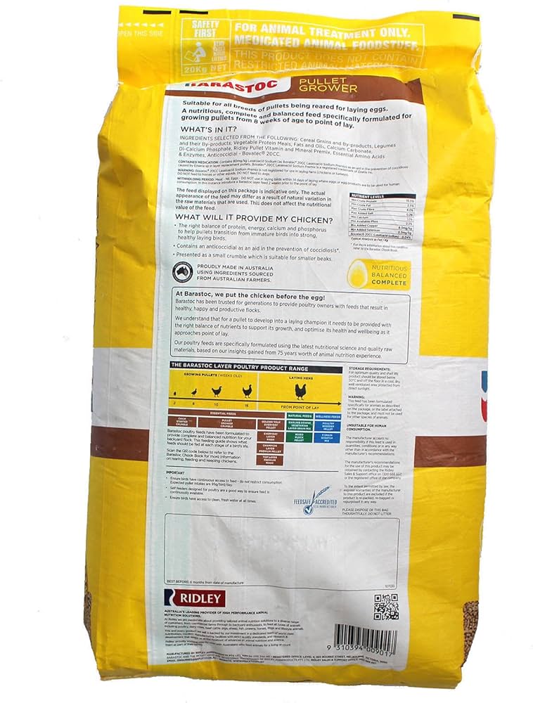 Barastoc Pullet Grower Crumble Feed Pellet For Layer Bird Breeds 10kg