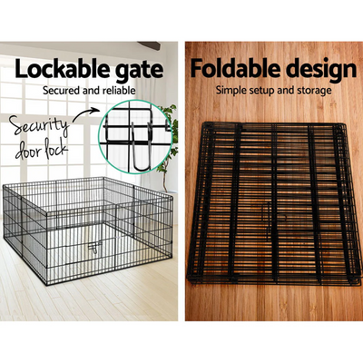 8 Panel Dog Playpen Cage Fence - 42" / 105cm