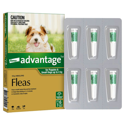 Advantage Flea Treatment For Dogs 0-4kg Green 6 Pack