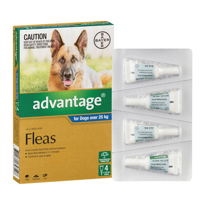 Advantage Flea Treatment For Dogs 25kg+ Blue 4 Pack