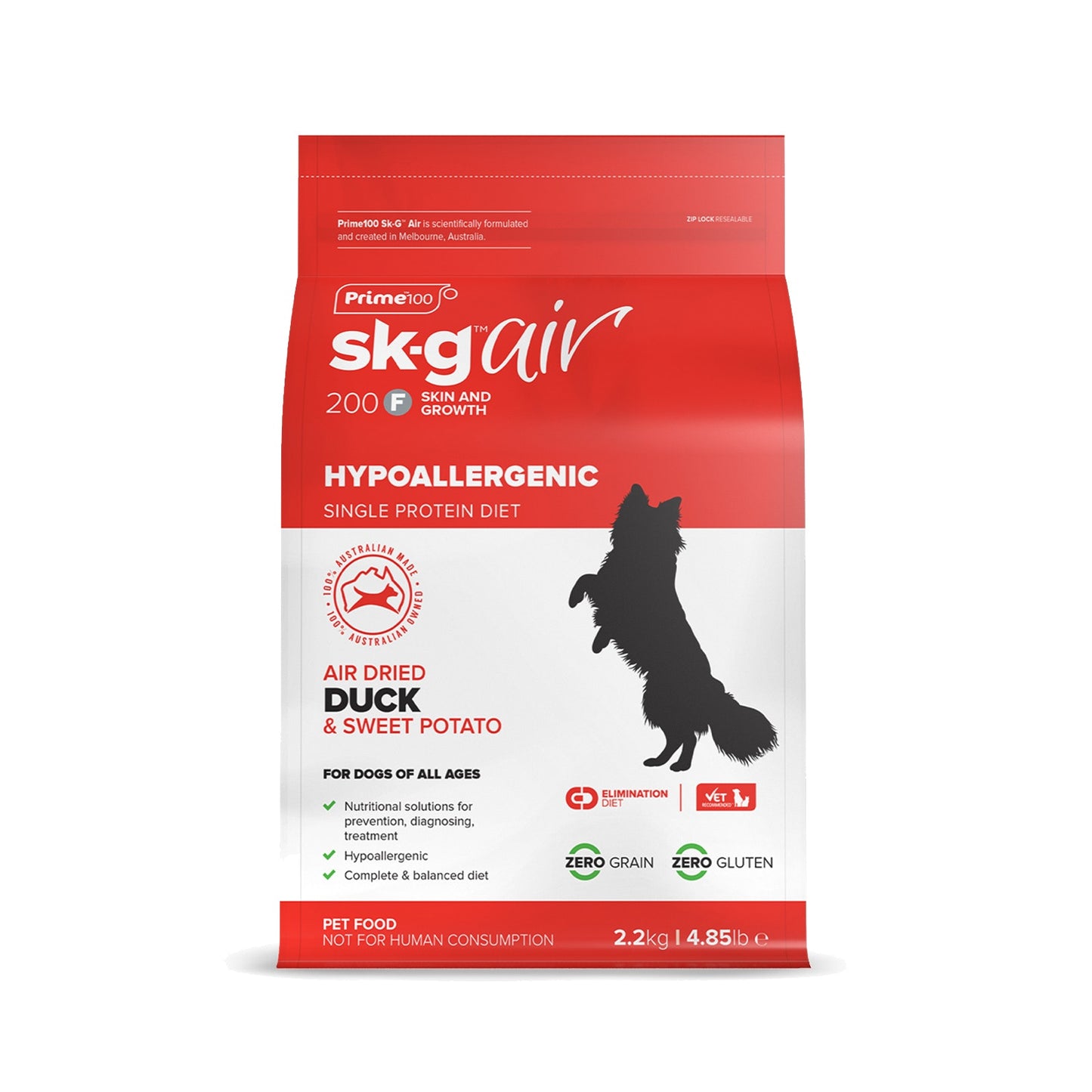 Prime100 Air Dried Duck & Sweet Potato Adult Dog Food 2.2kg