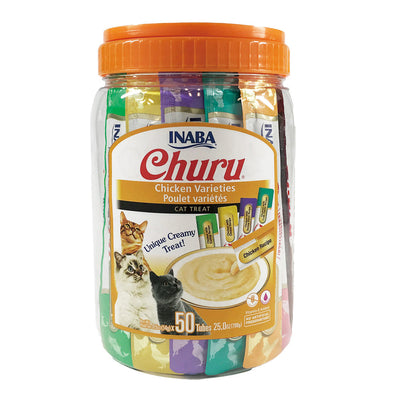 INABA CAT CHURU PUREE CHICKEN VARIETIES 50PK BOX