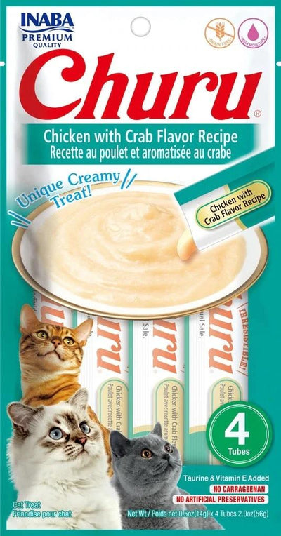 INABA CAT CHURU PUREE CHICKEN WITH CRAB 56G 6PK