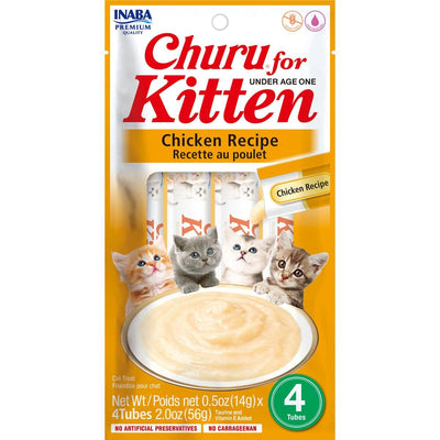 INABA CAT CHURU PUREE KITTEN CHICKEN 56G 6PK