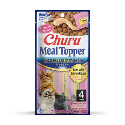 INABA CAT CHURU MEAL TOPPER TUNA SALMON 56G 6PK