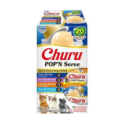 INABA CAT CHURU POP N SERVE TUNA & CHICKEN VARIETY 20PK