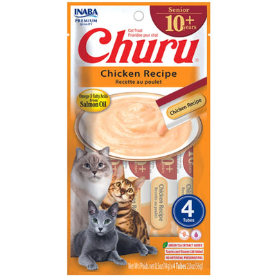 INABA CAT CHURU PUREE SENIOR 10+ CHICKEN VARIETY 20PK