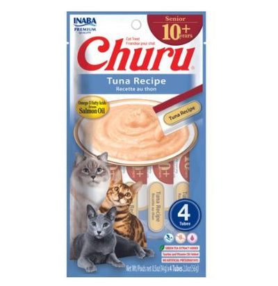 INABA CAT CHURU PUREE SENIOR 10+ TUNA 56G 6PK