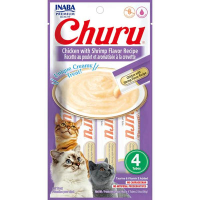 INABA CAT CHURU PUREE CHICKEN WITH SHRIMP 56G 6PK
