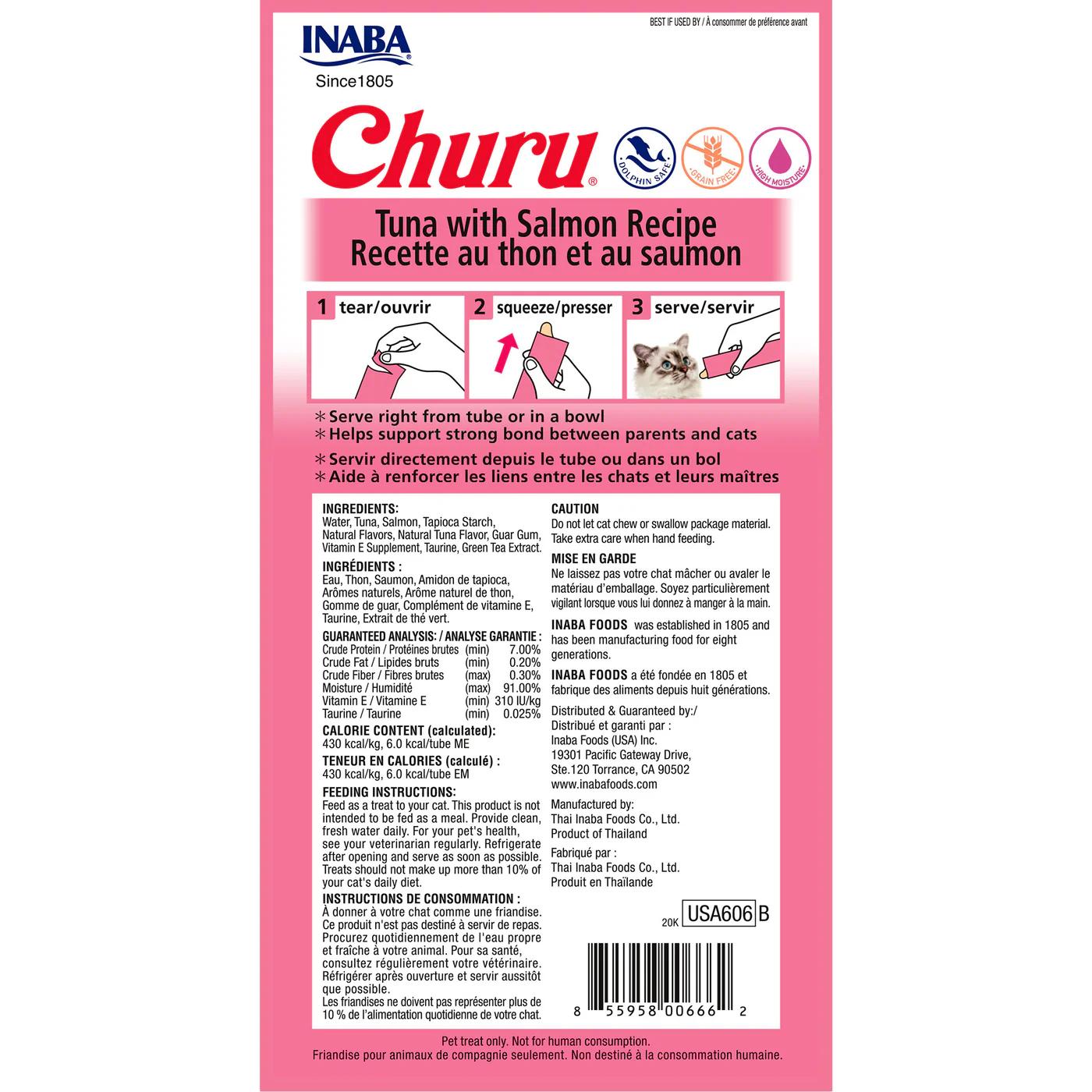 Inaba Cat Churu Puree Tuna With Salmon 56g 6pk