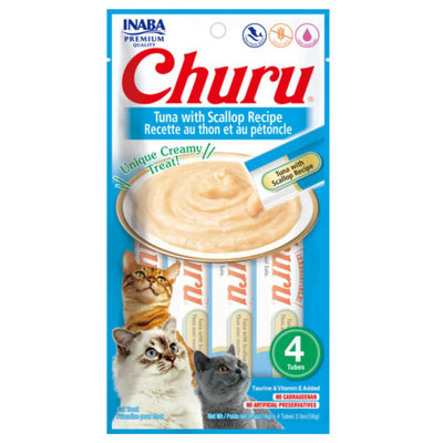 INABA CAT CHURU PUREE TUNA WITH SCALLOP 56G 6PK