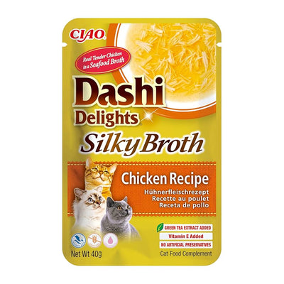 INABA DASHI DELIGHTS SILKY BROTH CHKN & SALM 40G 6PK