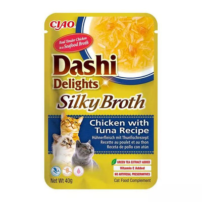 INABA DASHI DELIGHTS SILKY BROTH CHKN & TUNA 40G 6PK