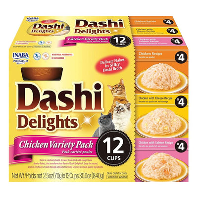 INABA DASHI DELIGHTS DELICATE FLAKES CHICKEN VARIETY 12PK
