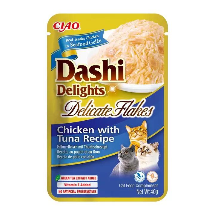 INABA DASHI DELIGHTS DELICATE FLAKES CHKN TUNA 40G 6PK
