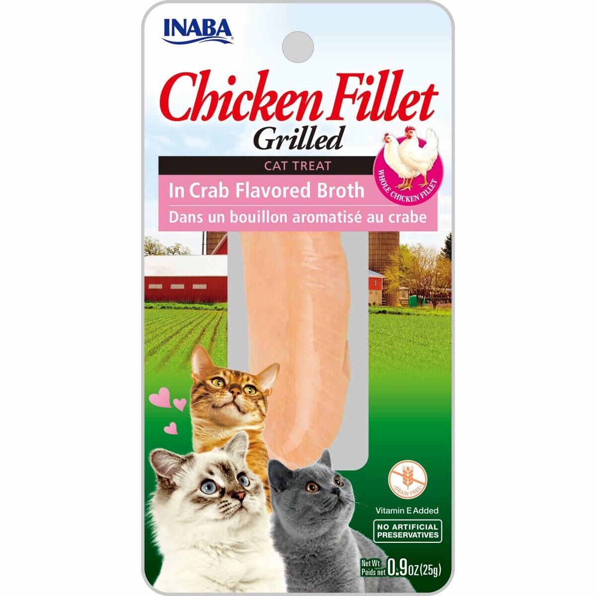 Inaba Cat Grilled Chicken Fillet In Crab Broth 25g 6pk