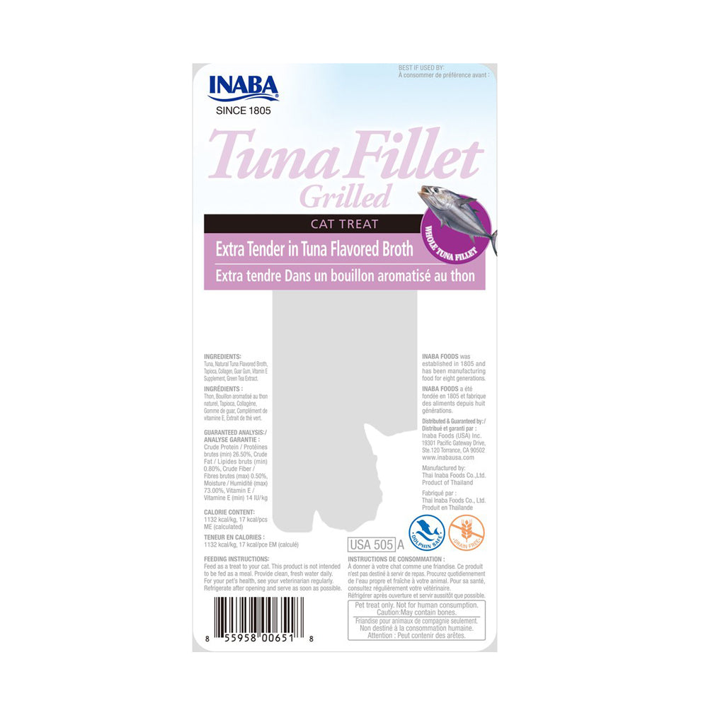 Inaba Cat Grld Tuna Flt Ex Ten Tuna Broth 15g 6pk