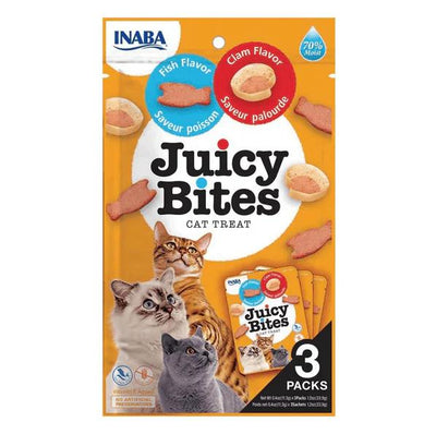 INABA CAT JUICY BITES FISH & CLAM 34G 6PK