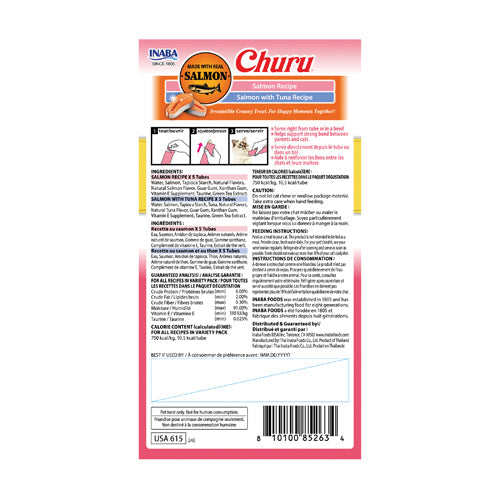 Inaba Cat Churu Puree Salmon Tuna Varieties 10pk Box
