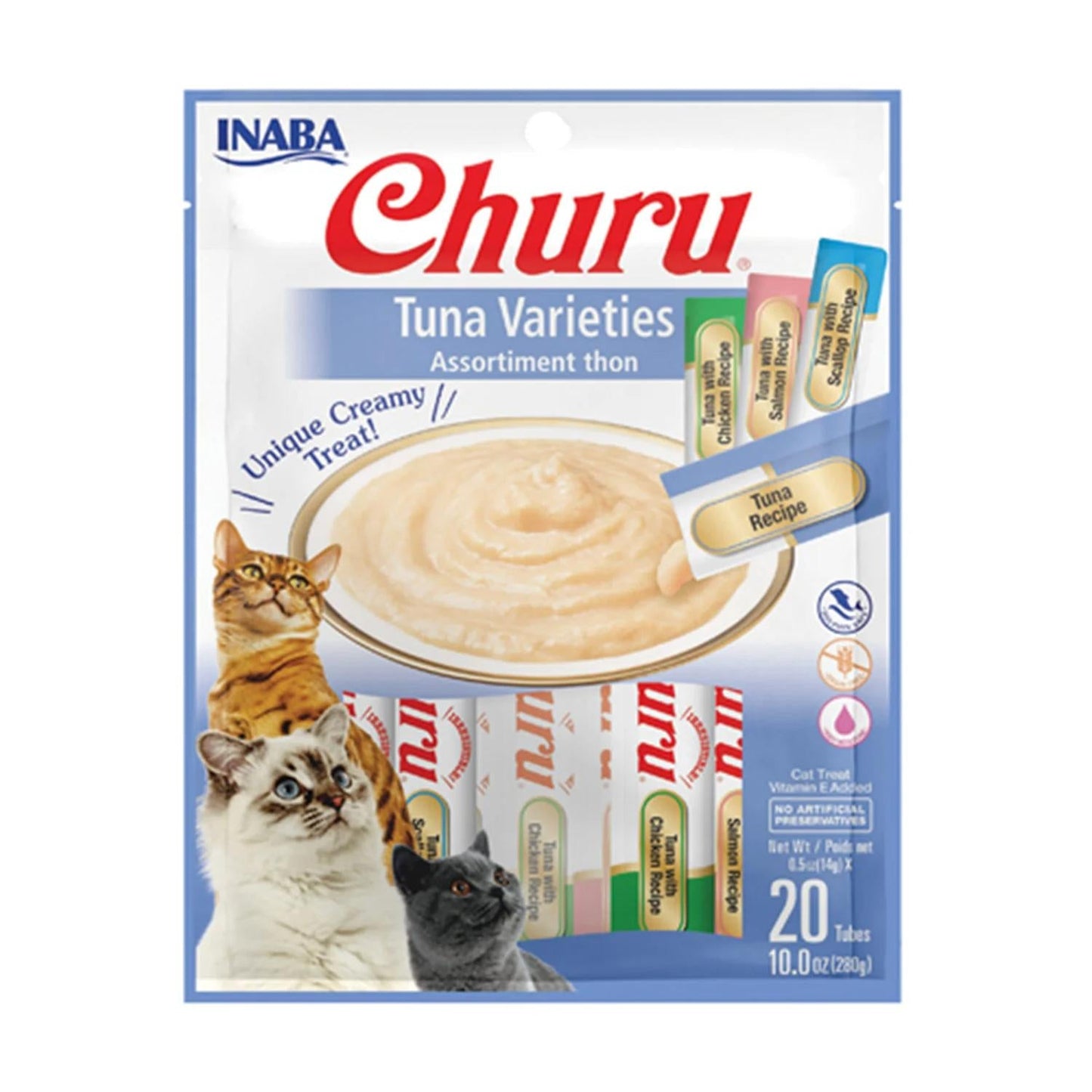 INABA CAT CHURU PUREE SALMON TUNA VARIETIES 20PK BOX