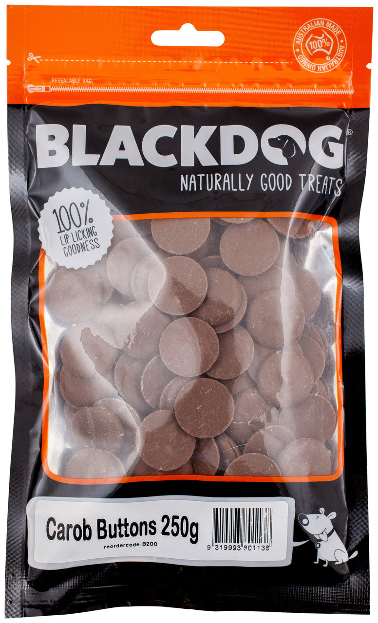 BLACK DOG CAROB DROPS 250G