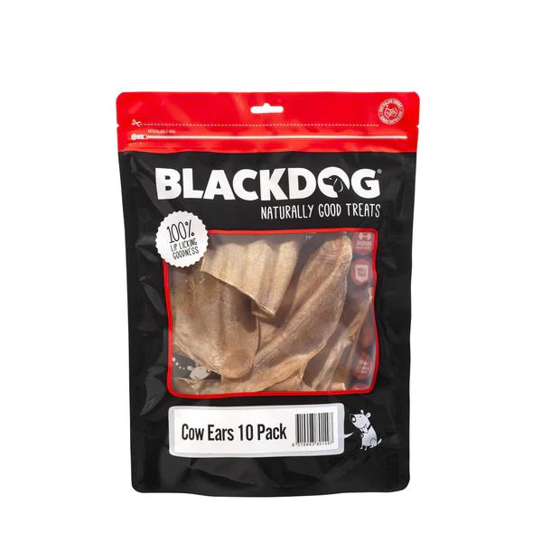 BLACK DOG COW EARS 10PK
