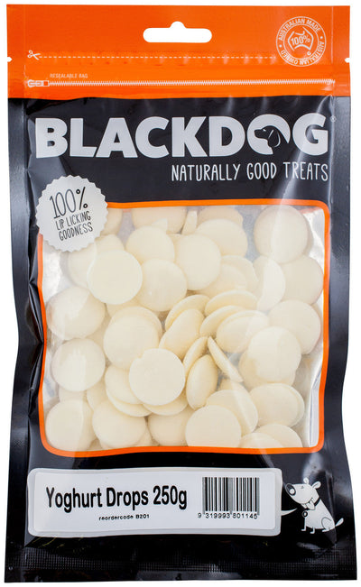 BLACK DOG MIXED YOGHURT DROPS 250G