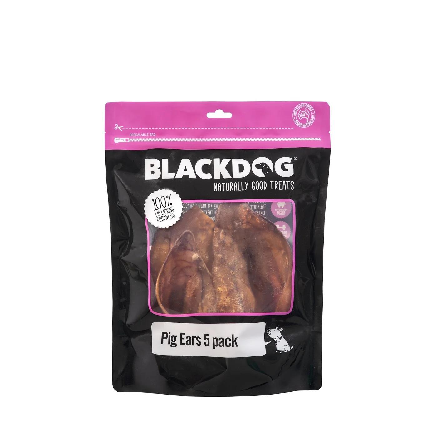 Black Dog Pig Ears 5pk