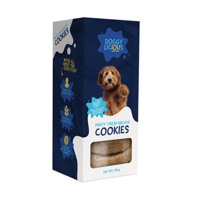 DOGGYLICIOUS MINTY FRESH BREATH COOKIES 180G