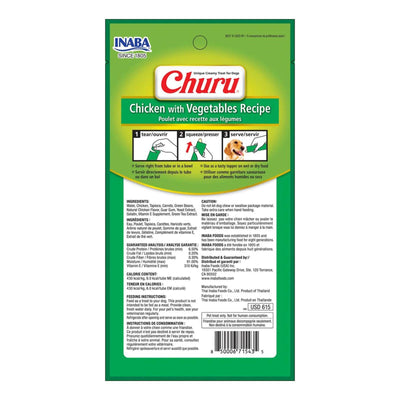 Inaba Dog Churu Puree 4P Chicken Vegetable 56g 6pk