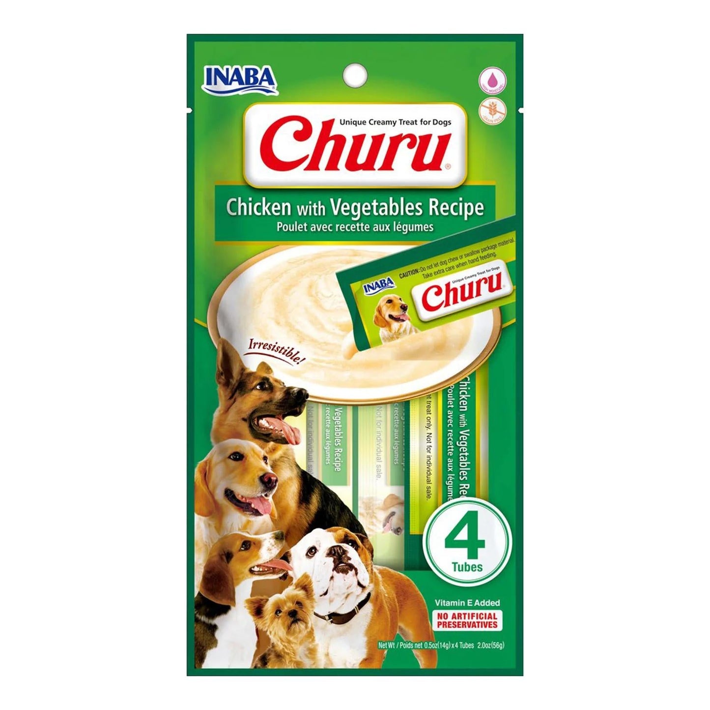 Inaba Dog Churu Puree 4P Chicken Vegetable 56g 6pk