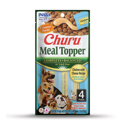 INABA DOG CHURU MEAL TOPPER CHICKEN CHEESE 56G 6PK