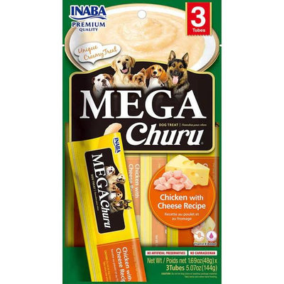INABA DOG MEGA CHURU PUREE CHKN PMPKN 144G 6PK
