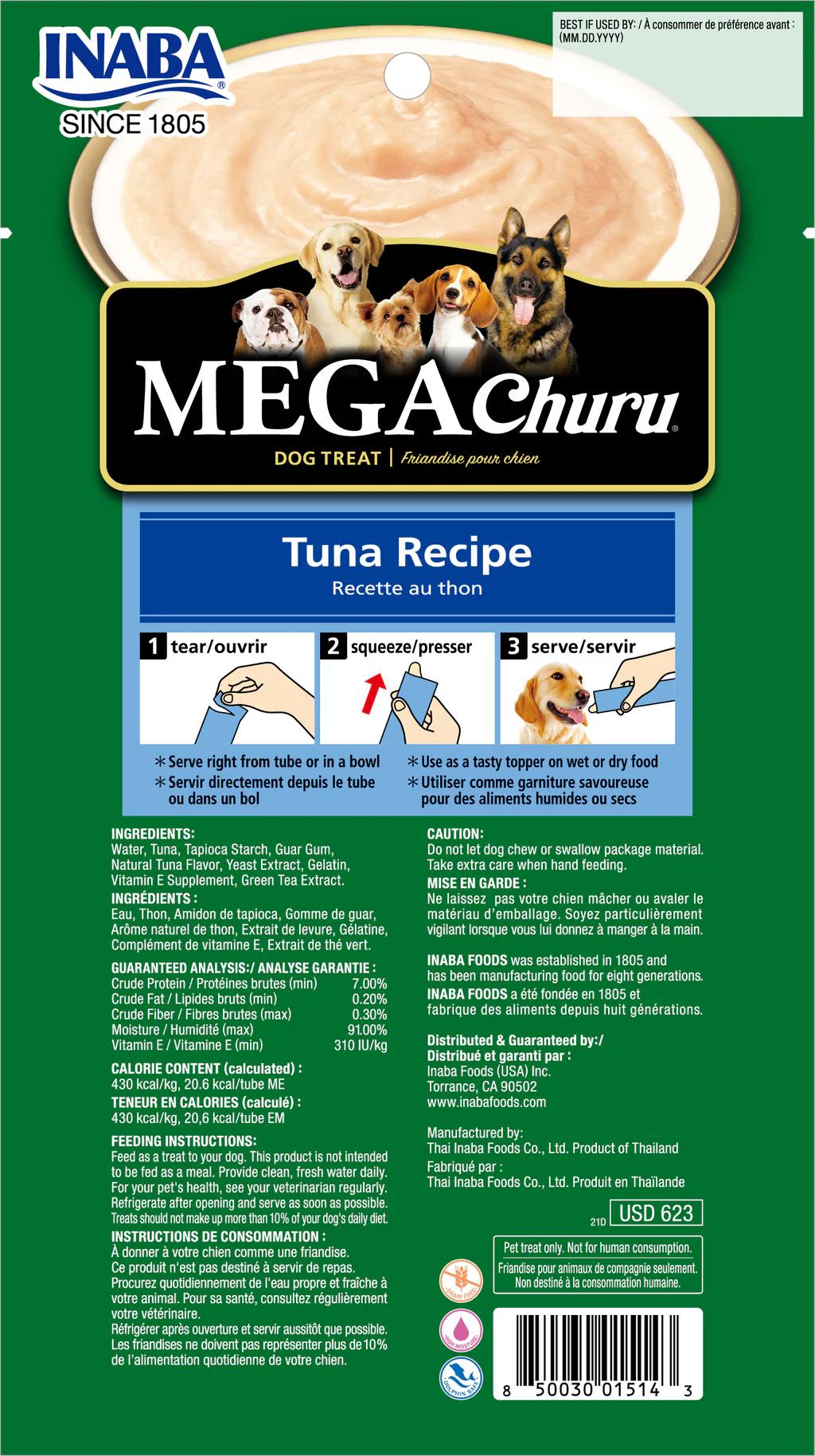 Inaba Dog Mega Churu Puree Tuna 144g 6pk