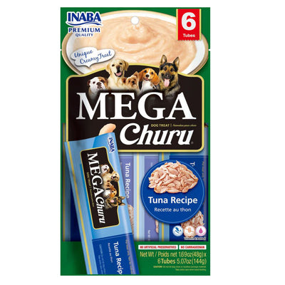 INABA DOG MEGA CHURU PUREE TUNA 144G 6PK