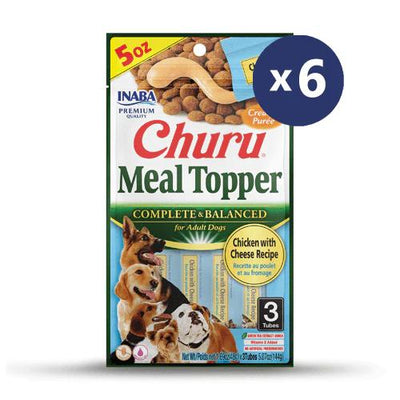 INABA DOG CHURU MEAL TOPPER CHICKEN CHEESE 144G 6PK