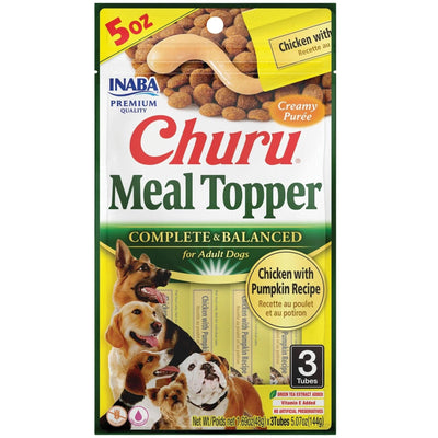 INABA DOG CHURU MEAL TOPPER CHICKEN PUMPKIN 144G 6PK