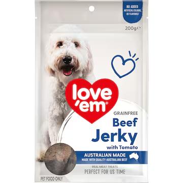 LOVE EM BEEF & TOMATO JERKY 200G 6PK